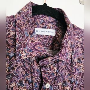Etro Paisley 100% Cotton Retro Luxury Button Down Mens Long Sleeve Shirt
